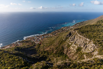 Guadeloupe, île de la Désirade, vue aérienne