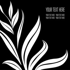 Vector stylish black floral background