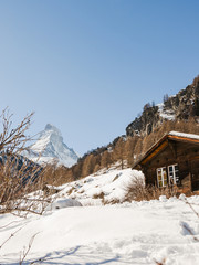 Zermatt, Bergdorf, Dorf, Zmutt, Furi, Alm, Wanderweg, Winterferien, Wintersport, Alpen, Schweizer Berge, Wallis, Schweiz