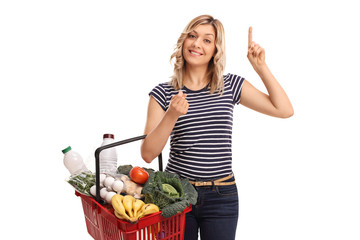 Woman shopping and having an idea