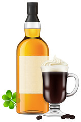 Irish coffee, vector illustration.
