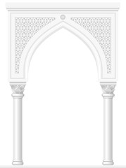 Architectural arch in Arabic or other Eastern style, entrance, doorway