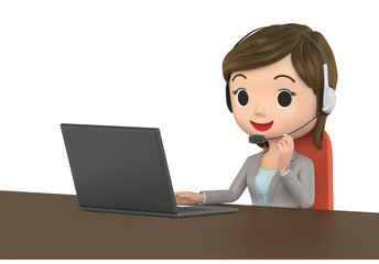 Portrait of small and pretty saleswoman