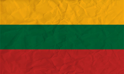 Obraz premium Lithuania paper flag