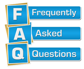 FAQ - Frequently Asked Questions Blue Squares Vertical 