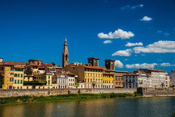 Fototapeta na wymiar Florence, Italy. Beautiful cityscape image with red roofs of renaissance and medieval architecture.