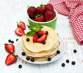 Pancakes with strawberries