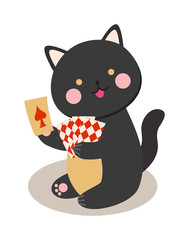 Set of cheerful circus playing cats illustration. 