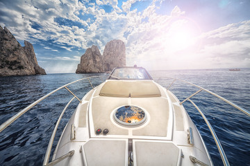 Motoryacht in Capri island