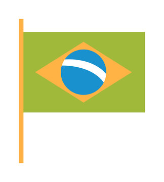 Brazil flag flat illustration.