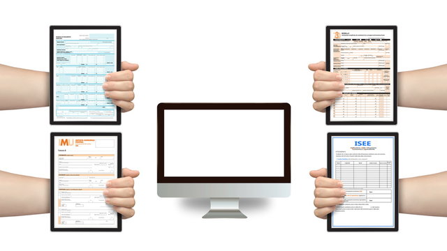 hand hold tablet electronic  tax form