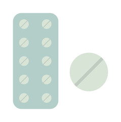 Medicine in tablet package illustration on white background.