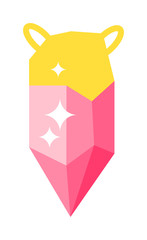 Sapphire earrings crystal shiny gold accessory isolated. 