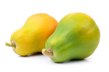 papaya on white background