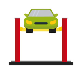 Car repair service diagnostics cartoon flat vector illustration.