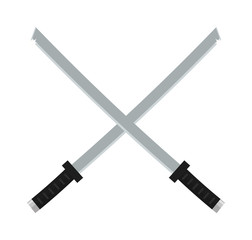 Japanese swords icon cartoon vector illustration on white background. 