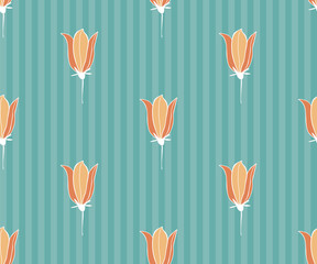 Flower seamless pattern with bluebells. 