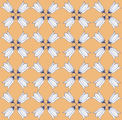 Fototapeta premium Flower seamless pattern with bluebells. 