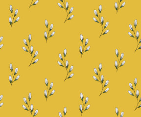 Flower seamless pattern with bluebells. 