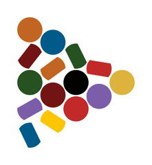 Pool billiard balls rack commonly used starting position flat vector illustration. 
