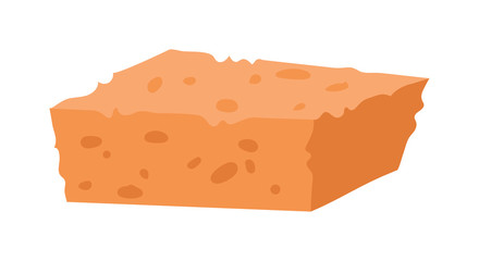 Kitchenware scouring pads flat icon cartoon vector illustration, sponge for ware washing.