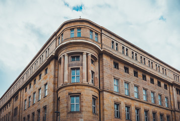 Classical Style Building with Brown Stone Exterior