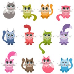 Funny colorful cats