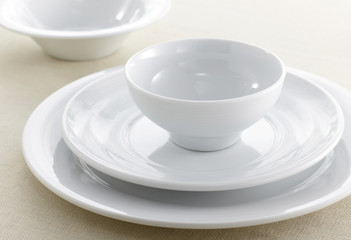 Ceramic tableware on the table