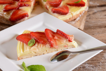 Homemade strawberry tart