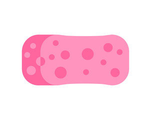 Kitchenware scouring pads flat icon cartoon vector illustration, sponge for ware washing.