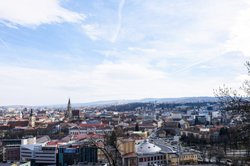 Obraz premium Aeral view of the Cluj Napoca city