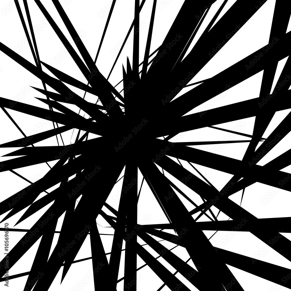 Poster random artistic lines. monochrome geometric modern art image.