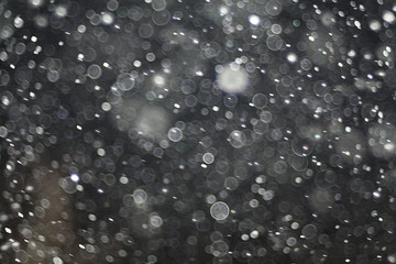 texture of white rain drops on a black background for a filter on the photo