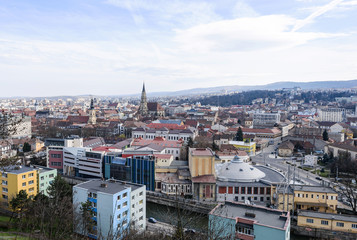 Obraz premium Aeral view of the Cluj Napoca city