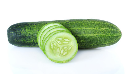 fresh cucumbers isolated on white background