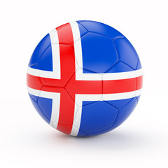 Obraz premium Soccer football ball with Iceland flag