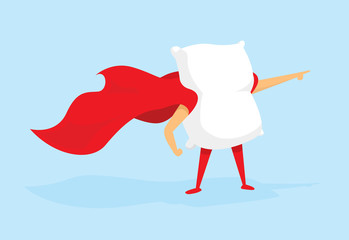 Super hero pillow standing with cape