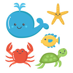 Naklejka premium Sea animals