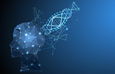 Science template, wallpaper or banner with a DNA molecules.