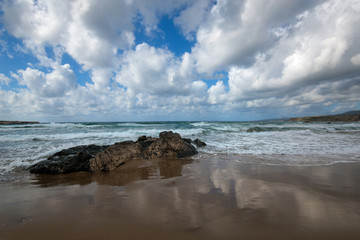 beautiful sky under the beach