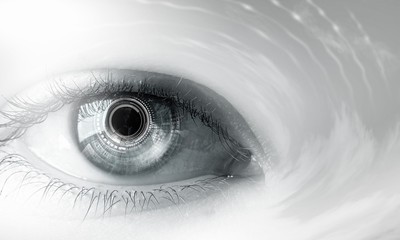 Fototapeta premium Woman eye in sky