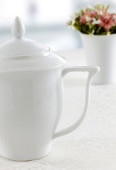 Ceramic tableware on the table