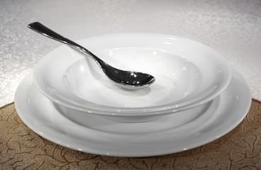 Ceramic tableware on the table