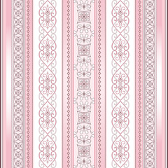 Brown decorative seamless border on a light pink background.