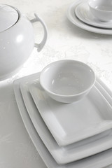 Ceramic tableware on the table