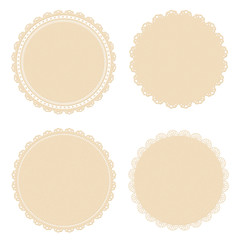 円レースイラスト　セット素材　ナチュラルカラー