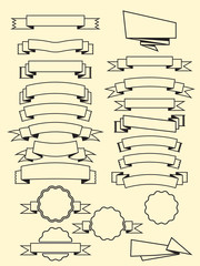 Pack of vector silhouette empty labels