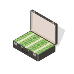 Suitcase full of money.