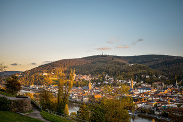 view to old town of Heidelberg, Germany