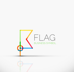 Logo flag, abstract linear geometric business icon